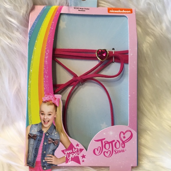 Jo-Jo Other - JoJo Faux Suede Heart & Bow Charm Wrap Choker